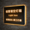 LED Creative Hollow Light Box Billboard Outdoor Production Wall-Mounted Door Sign Luminous Wrought Iron Light Box